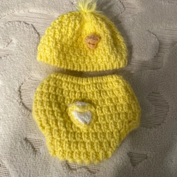 💕SOLD💕Duck hat and diaper cover - Picture 1 of 1